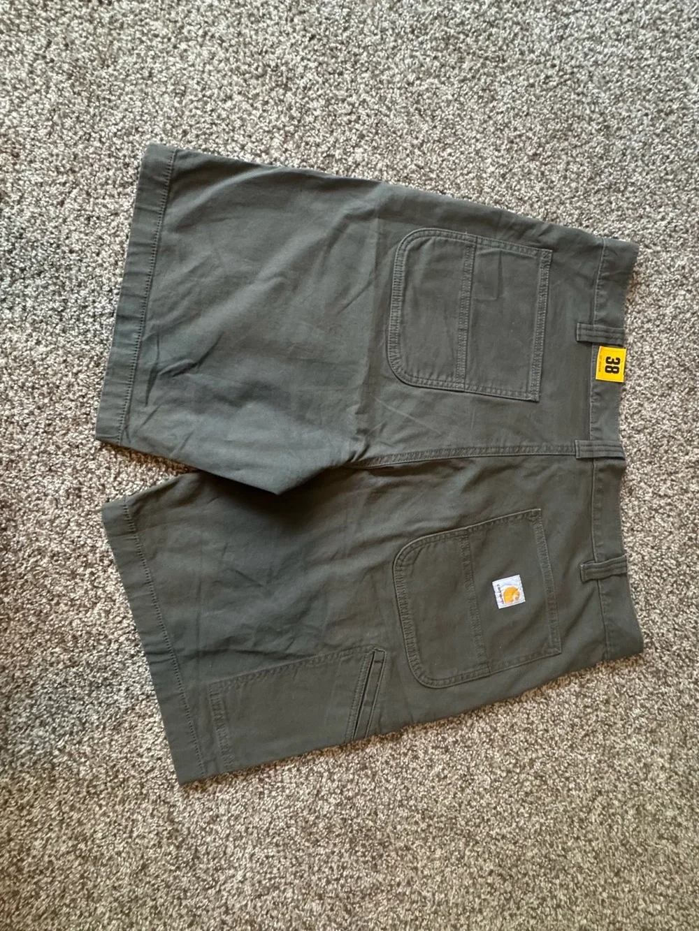 Carhartt Men's Olive Green Flat-Front Work Shorts